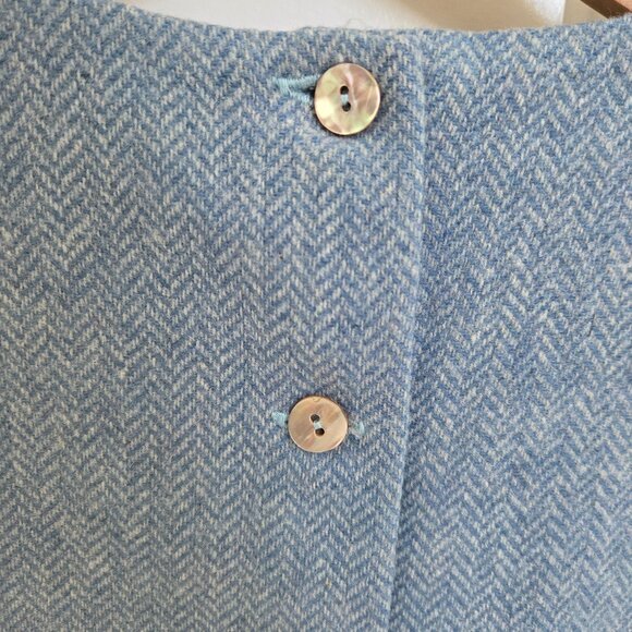 Papo d'anjo herringbone blue wool pinafore dress size 6 girls - Picture 8 of 8